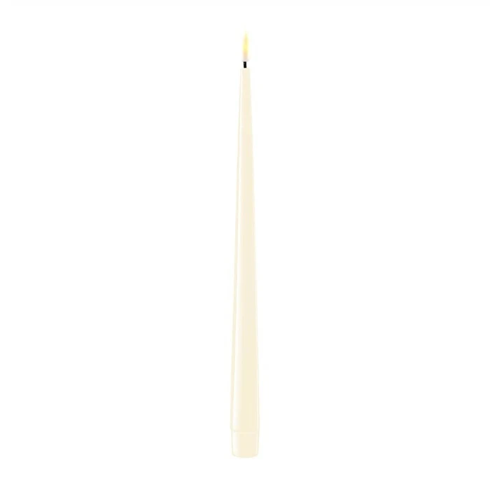 2 Bougies Led Flambeau Crème 28cm NEW