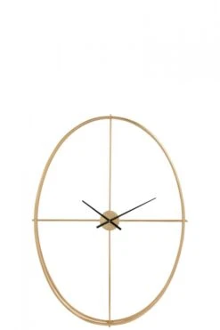 Horloge Ovale Métal Or XXL
