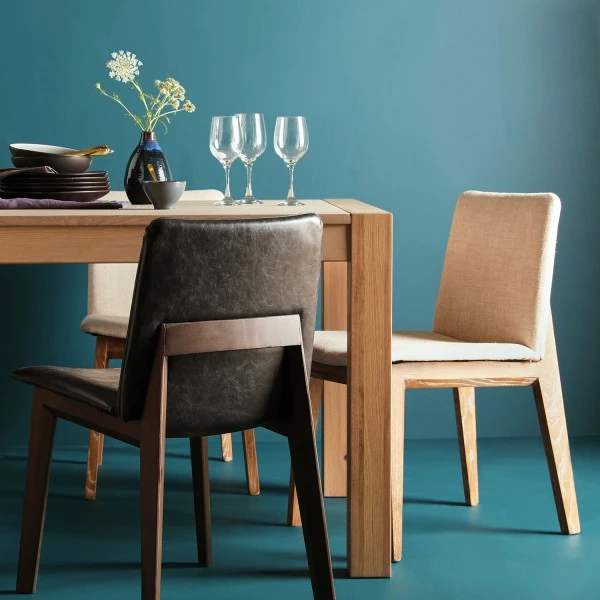 Chaise Art Vinyl Gris Hêtre Massif – Image 5