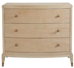 Commode 3 Tiroirs Ines ChĂŞne Blanchi Blanc D'Ivoire