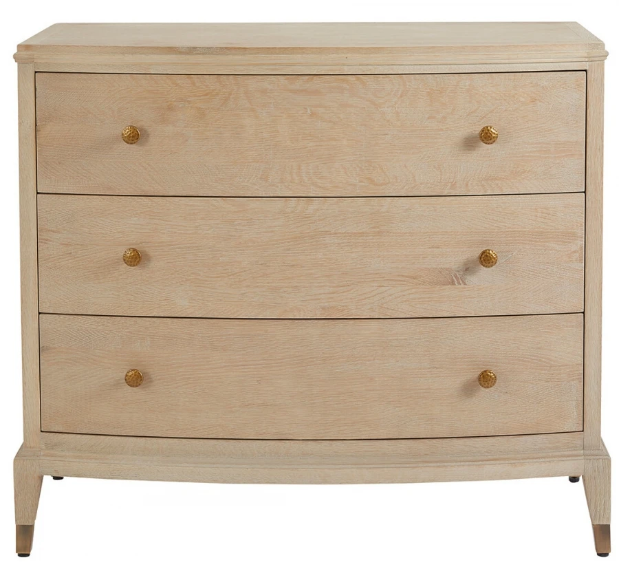 Commode 3 Tiroirs Ines Chêne Blanchi Blanc D'Ivoire