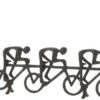 Statue Figurines Tendem Cyclistes Aluminium Noir