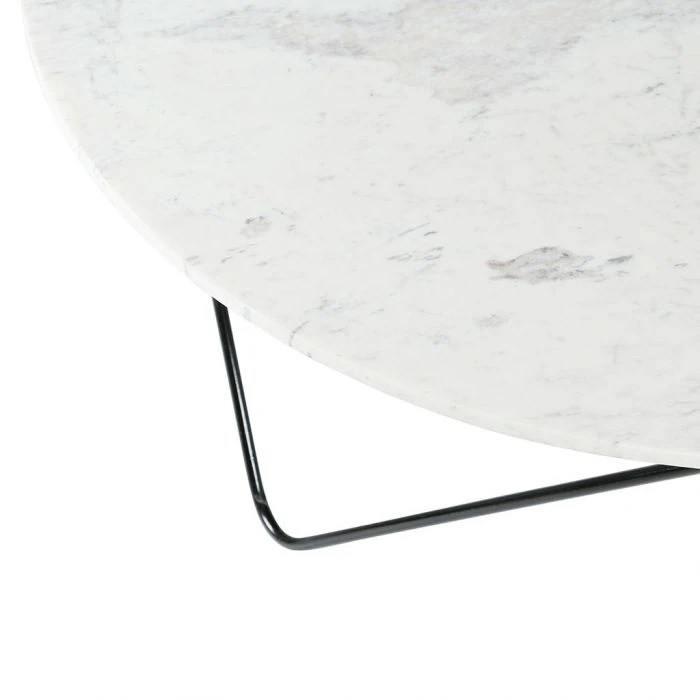 Table Basse Pasea Métal Noir Marbre Blanc – Image 5