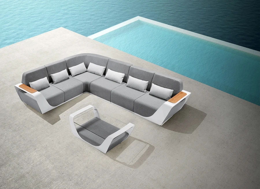 Chauffeuse D'Angle Elite Coussins Gris – Image 6