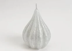 6 Bougies Poire Argent H10cm