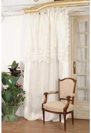 2 Rideaux Reine Blanc Coquecigrues 130x300