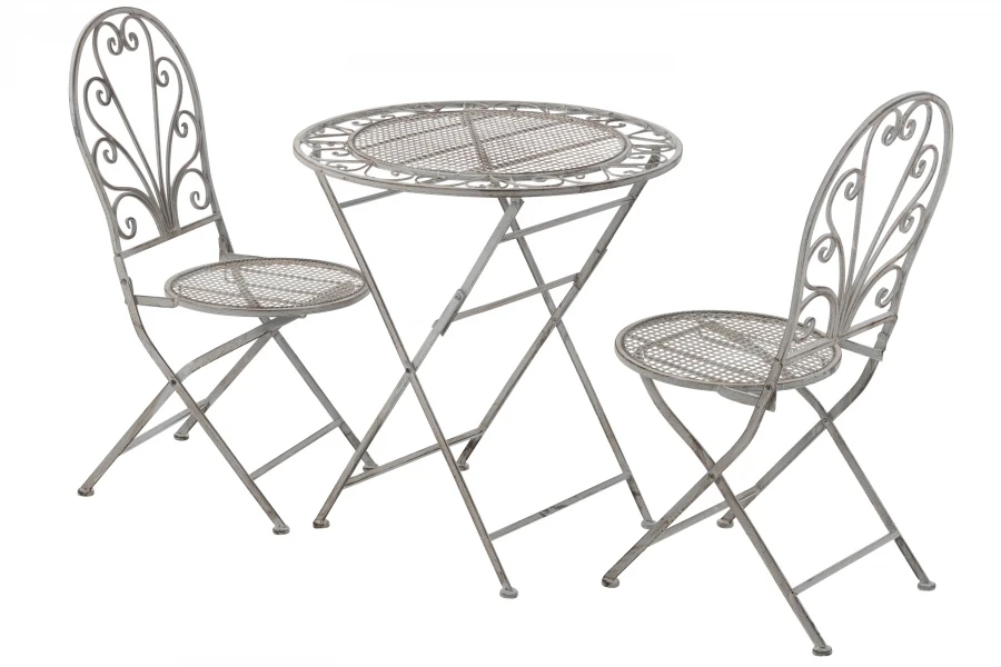 Table De Jardin Métal Gris Pliable (Oudoor) – Image 6