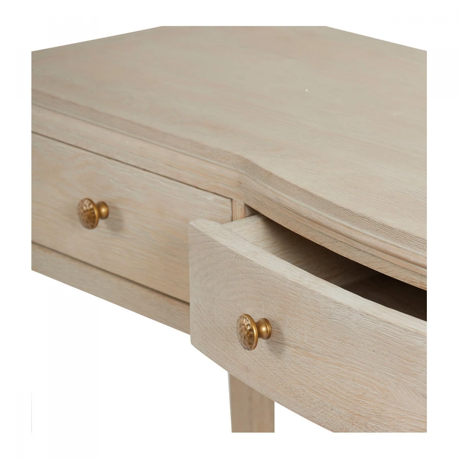 Console Ines Chêne Blanchi 3 Tiroirs Blanc D'Ivoire – Image 5