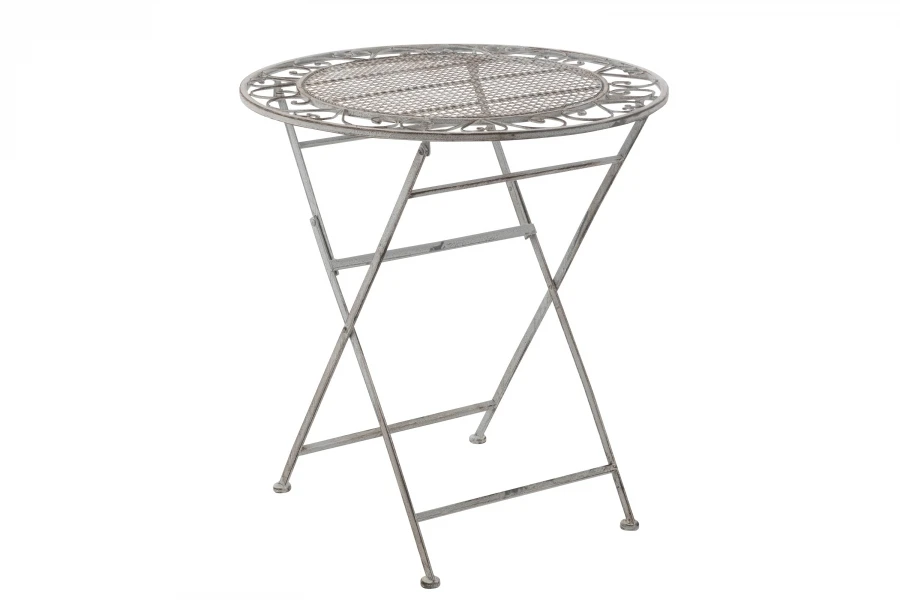Table De Jardin Métal Gris Pliable (Oudoor)