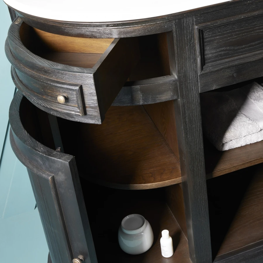 Meuble Lavabo Double Haussmann Noir – Image 3