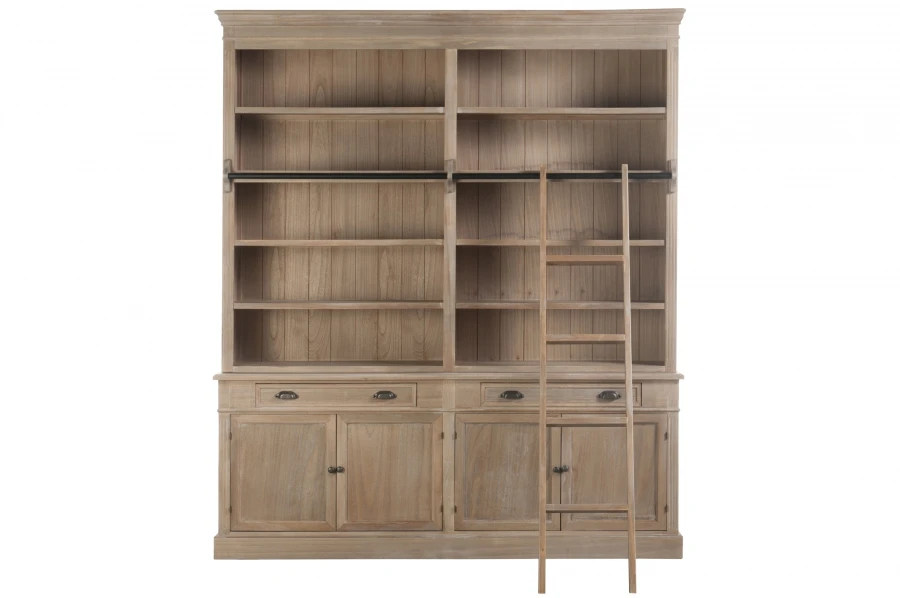 Bibliothèque 4 Portes Bois Naturel – Image 2