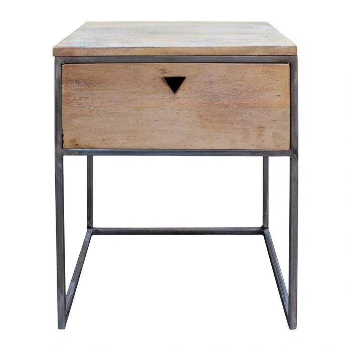 Chevet Tangram Bois Naturel Métal Jardin D'Ulysse