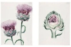 S/2 Torchons Artichaut Blanc - NEW -