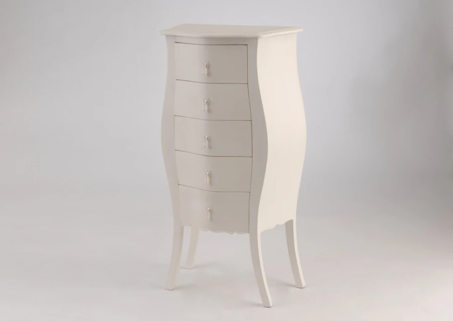 Chiffonnier 5 Tiroirs Murano Blanc Amadeus