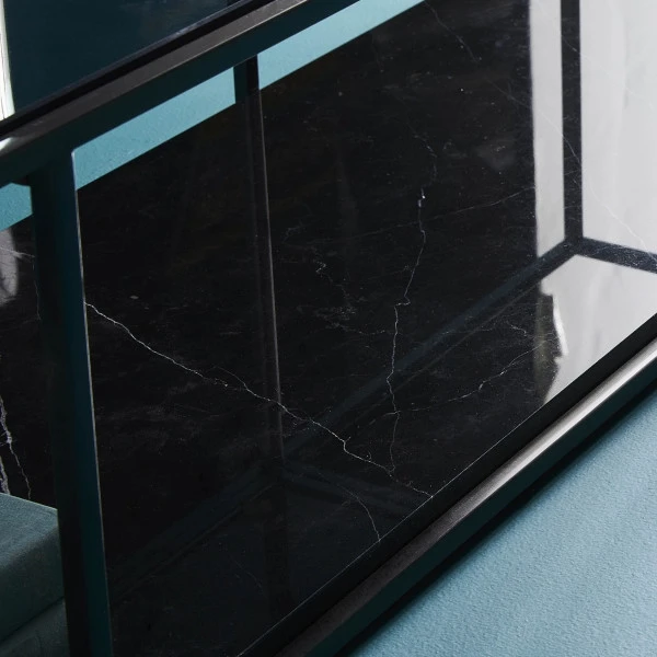 Table Basse Balthazar Verre Métal Marbre Noir – Image 5