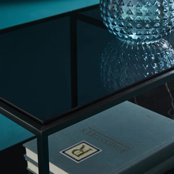 Table Basse Balthazar Verre Métal Marbre Noir – Image 4