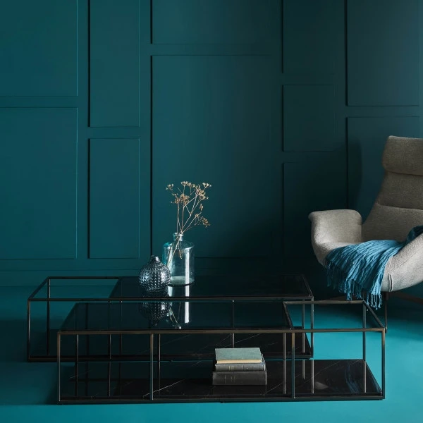 Table Basse Balthazar Verre Métal Marbre Noir – Image 3