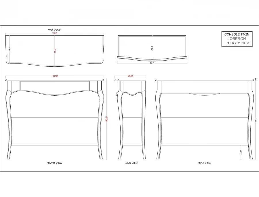 Console 1 Tiroir Loberon Blanc Chêne GM – Image 6