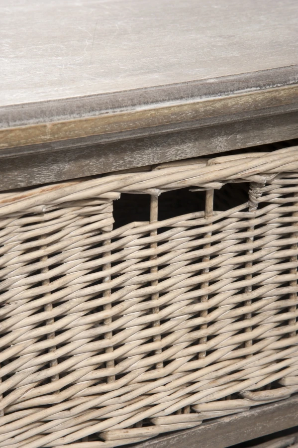 Meuble TV Bois Naturel Grisé Paniers Osier Jolipa – Image 4