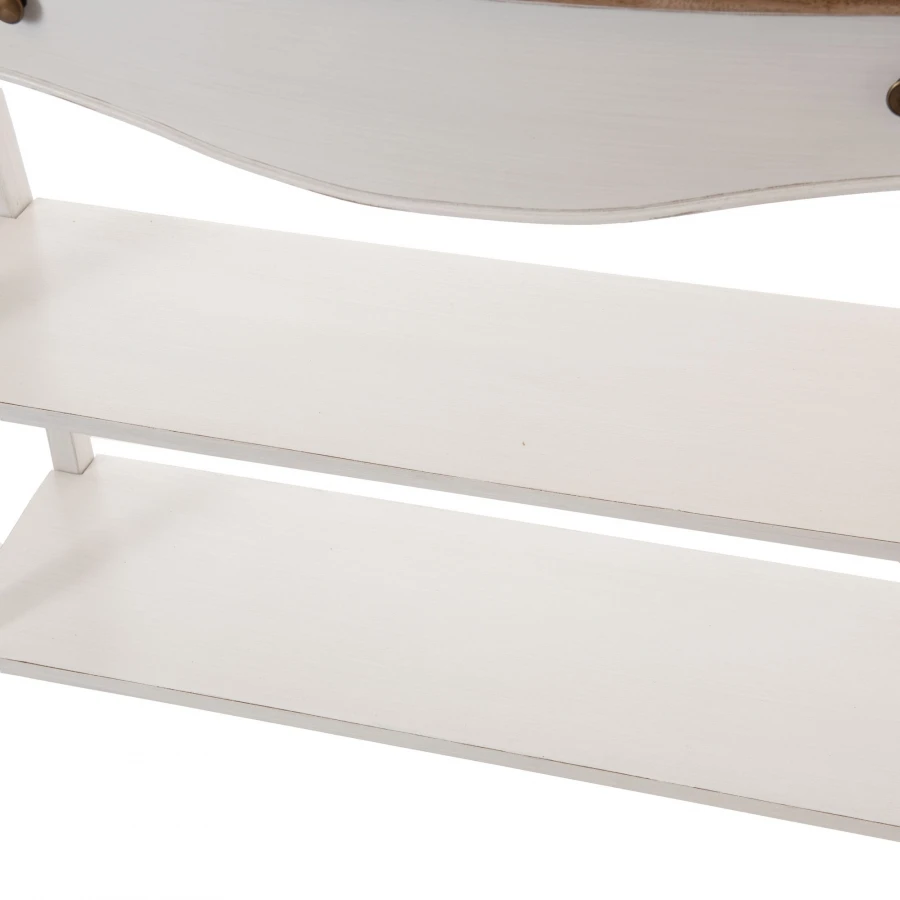 Console 1 Tiroir Loberon Blanc Chêne GM – Image 4