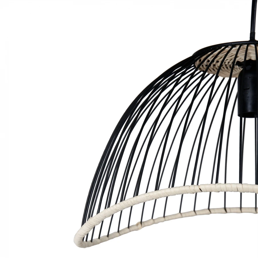 Suspension Filen Noir Et Rotin Naturel – Image 4