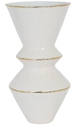 Vase Sybellia Blanc Doré H42cm - NEW