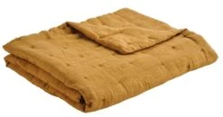 Couvre Lit Chloé Lin Lavé Safran 230x180 Blanc D'Ivoire