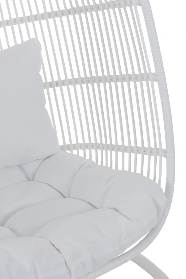 Chaise Suspendue Ovale Métal Blanc (Outdoor) – Image 6