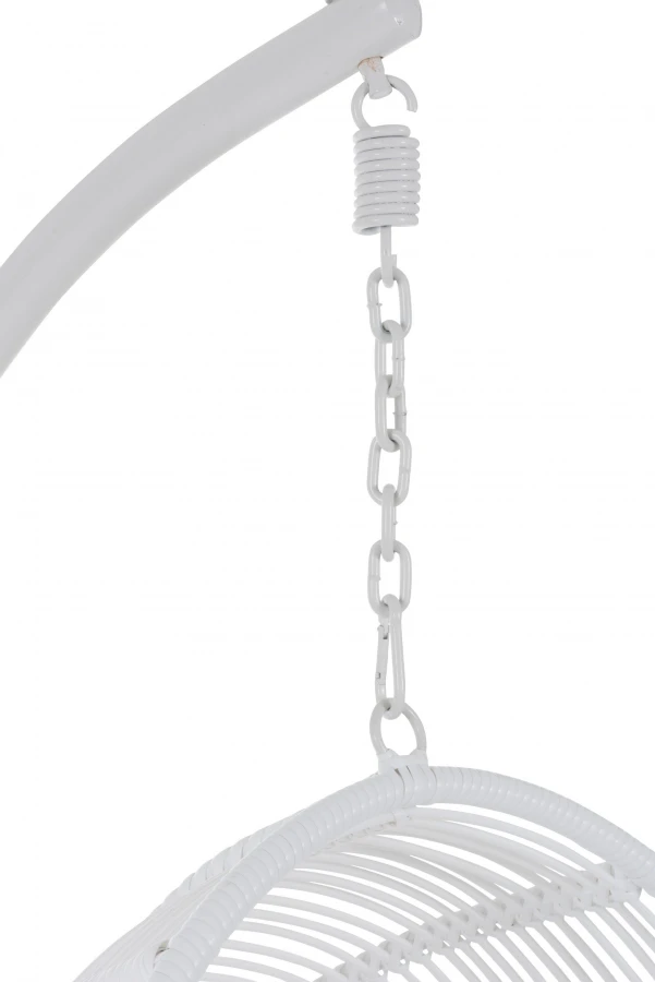 Chaise Suspendue Ovale Métal Blanc (Outdoor) – Image 5