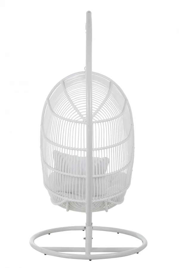 Chaise Suspendue Ovale Métal Blanc (Outdoor) – Image 4