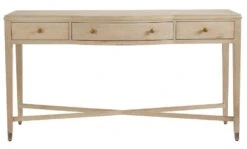 Console Ines ChĂȘne Blanchi 3 Tiroirs Blanc D'Ivoire