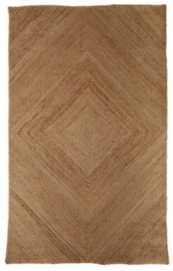 Tapis Losange Jute Naturelle 240x150 Blanc D'Ivoire