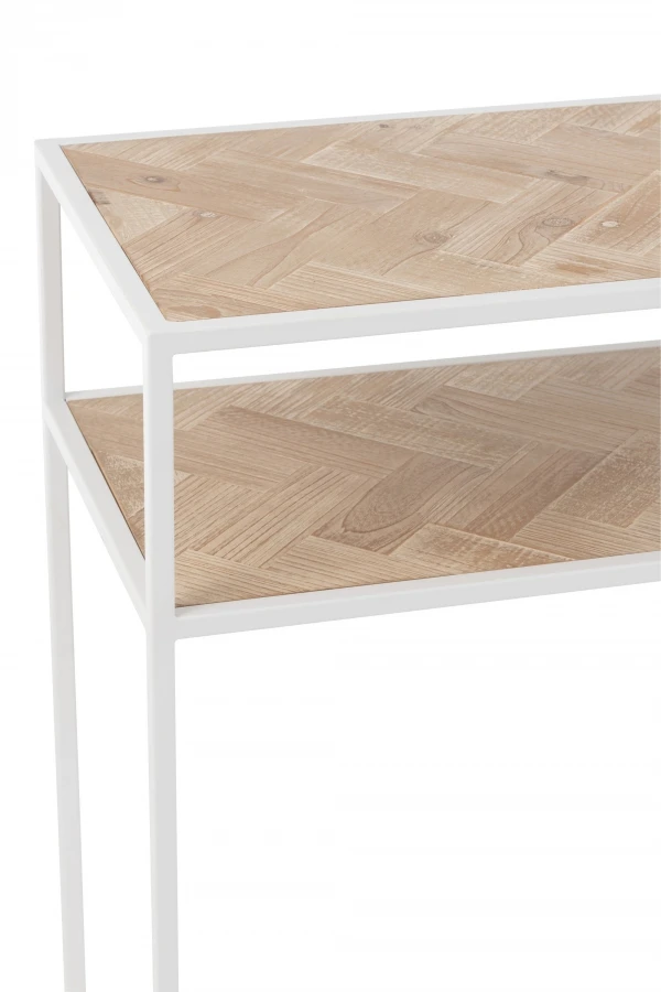 Console Bois Métal Zig Zag Naturel Blanc – Image 5