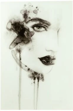 Cadre Mural Aquarel Verre Noir-Blanc 150cm