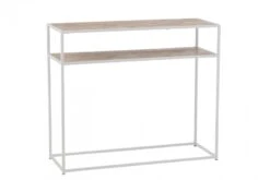 Console Bois Métal Zig Zag Naturel Blanc