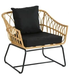 Fauteuil Rotin Tissu Noir Peratta Athezza (Outdoor)