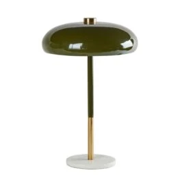 Lampe Margot Verte Laiton Marbre Blanc Athezza