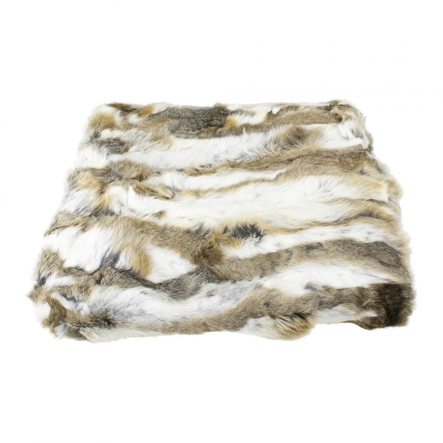 Plaid Fourrure Lapin Brun 130x180 – Image 4