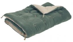 Futon Matteo Velours / Lin Céladon 180x80 Blanc D'Ivoire