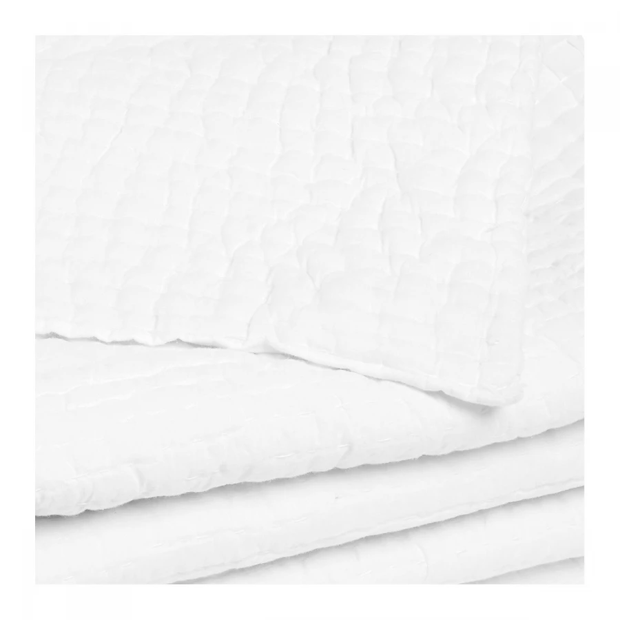 Dessus De Lit -- César Boutis Coton Blanc 270x260 Blanc D'Ivoire – Image 2