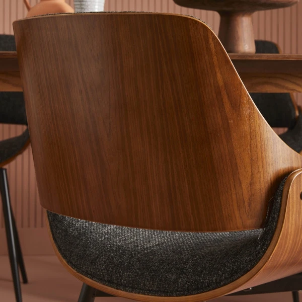 Chaise Mannix Grise Bois Tissu – Image 6