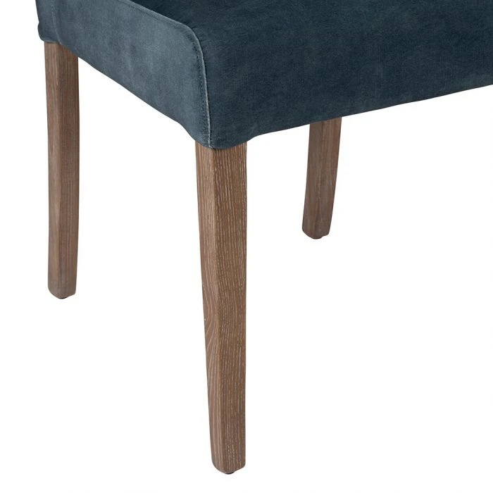 2 Chaises Velours Bleu Mineral Elsy – Image 5