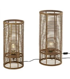 S/2 Lampes De Sol Métal Naturel Athezza