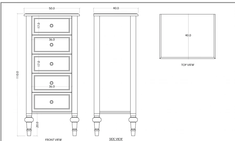 Chiffonnier 5 Tiroirs Legende Amadeus – Image 4