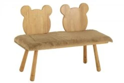 Chaise Enfant Nounours 2 Places Bois Naturel