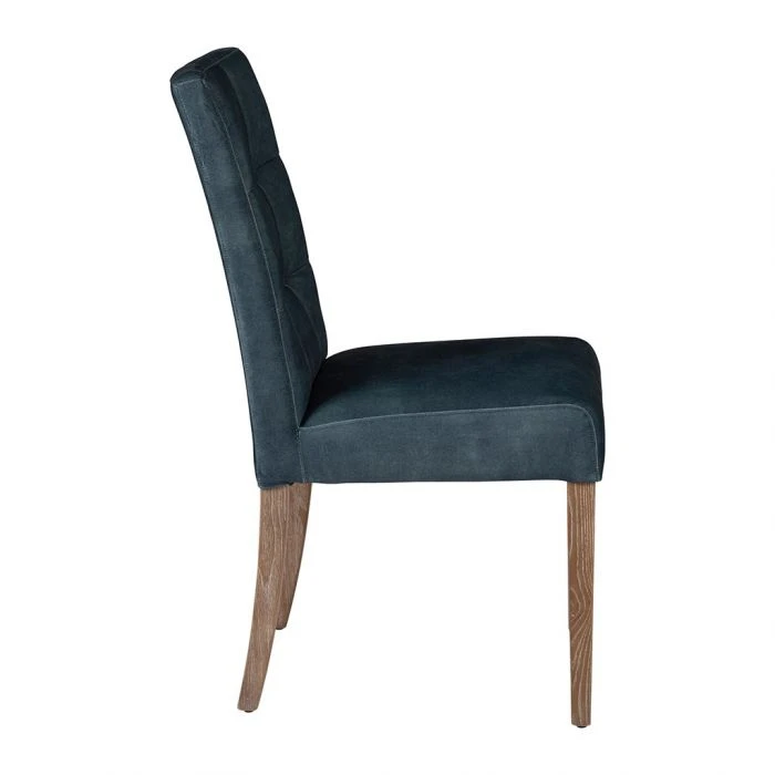 2 Chaises Velours Bleu Mineral Elsy – Image 3