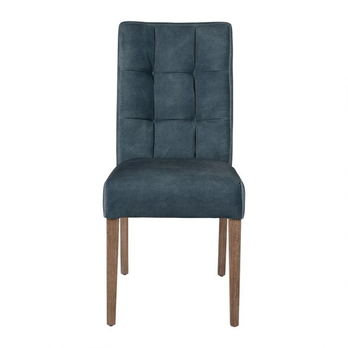 2 Chaises Velours Bleu Mineral Elsy – Image 2