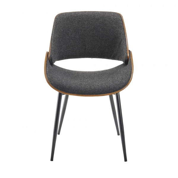 Chaise Mannix Grise Bois Tissu – Image 2