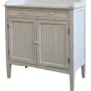 Buffet 2 Portes 1 Tiroir Rainures Blanc Antic