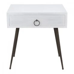 Chevet 1 Tiroir Lola Blanc Blanc D'Ivoire